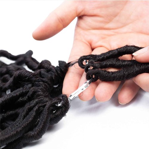 Karida Faux Locs Crochet Hair 24 Inch, 8 Packs Pre Looped Goddess Locs Crochet Hair, Wavy Crochet Faux Locs With Curly Ends, Boho Faux Locs Crochet Hair For Black Women (24 inch, 1B#)