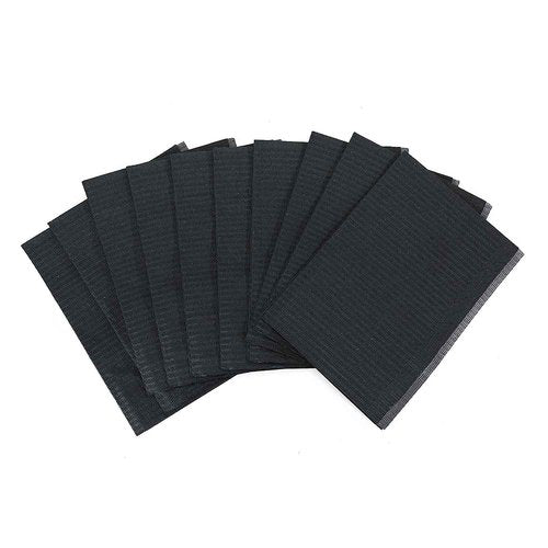 Disposable Waterproof Dental Bibs,125pcs Tattoo Bibs Piercing Waterproof Bibs Tattoo Table Covers (Black)