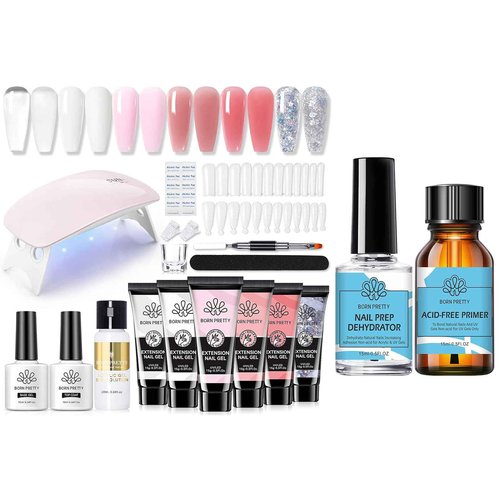 BORN PRETTY Poly Nail Extension Gel Kit with Nail Prep Dehydrate and Bond Primer Set