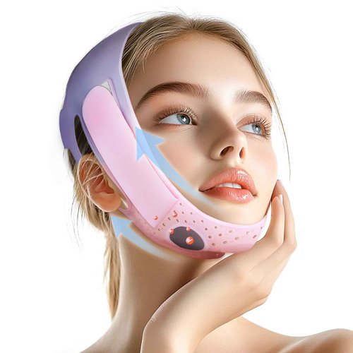 ONLUKY Chin Strap for Sleeping, Soft Silicone V-Line Lifting Mask, Reusable Face Lift for Women Men Anti Snoring Devices for Sleep Home Working Travel Yoga