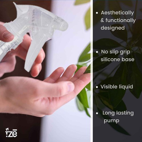 FZE Pack of 2 500ml Spray Bottles with Excellent Nozzle and Powerful Mist Spray for Gardening, Kitchen Cleaning in Crystal Mode[ Crystal Flow]