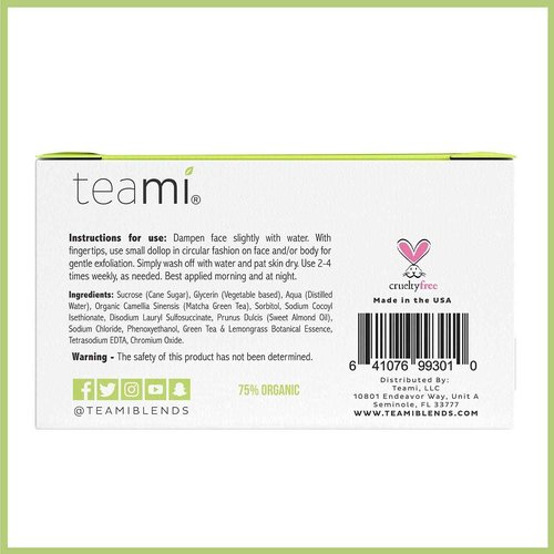 Teami Green Tea Mask + Face Scrub Skincare Bundle - Deep Cleansing Pore Minimizer & Blackhead Remover Detox Facial Mask (6.3oz) + Natural Exfoliating Body Scrub & Face Scrub (4oz)