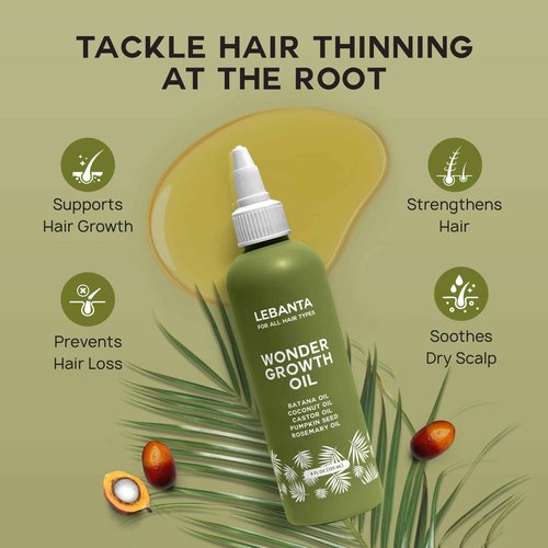 Lebanta Raw Batana Oil for Hair Growth - Cold Pressed Scalp Mask and Wonder Growth Oil Serum, thick and strong natural hair for men & women