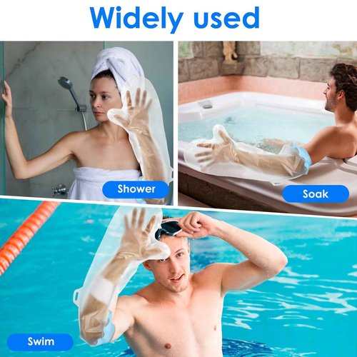 LGHWKETH Cast Cover Waterproof Reusable Shower Arm Cast Cover Soft and Comfortable Shower Protector for Showering Bathing Swimming (2PCS)