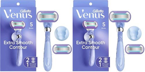 Gillette Venus Deluxe Smooth Swirl Women's Razor Handle + 2 Blade Refills (Pack of 2)