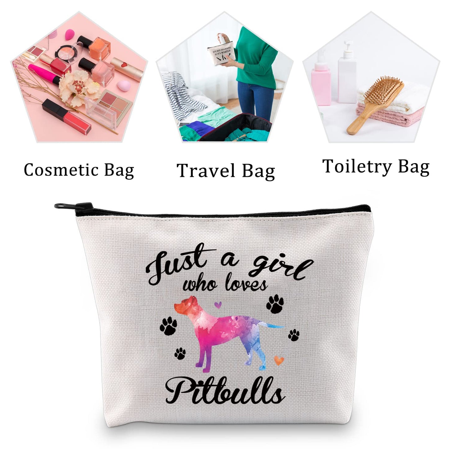 MBMSO Pitbull Gifts for Pitbull Lovers Just a Girl Who Loves Pitbulls Tote Bag Dog Lover Owner Gifts Shoulder Shopping Bag