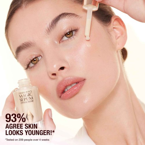 Charlotte Tilbury Magic Face Serum Crystal Elixir - Firming Peptide Serum for Face & Neck - Enriched with Plant Adaptogen Extracts to Help Boost Skin's Barrier Function & Moisture Retention (8ml)