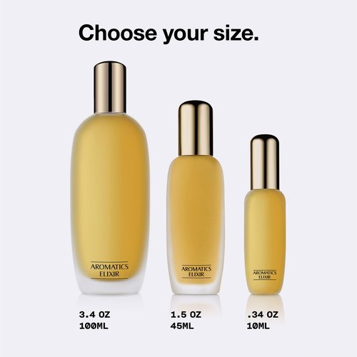 Clinique Aromatics Elixir Eau de Parfum Spray | Notes of Bulgarian Rose, Ylang Ylang, Patchouli, Jasmine + Vetiver | Perfumes for Women, 0.34 Fl Oz