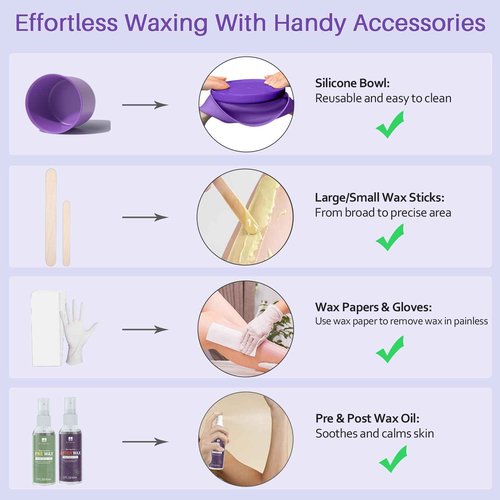 BLITZWAX Brazilian and Bikini Waxing Kit for Women, Hard Wax Warmer for Face, Legs and Body, At Home Hair Removal Kit, Beginner Friendly, Digital Fast Heating, 51 Wax Items