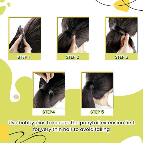 RUNATURE Hair Ponytail Extension Short Human Hair Extensions Ponytail #4 Brown Thick Wrap Ponytail Hair Extensions with Clips Straight Real Hair Pony Tail Extensions Silky 14 Inch 70g