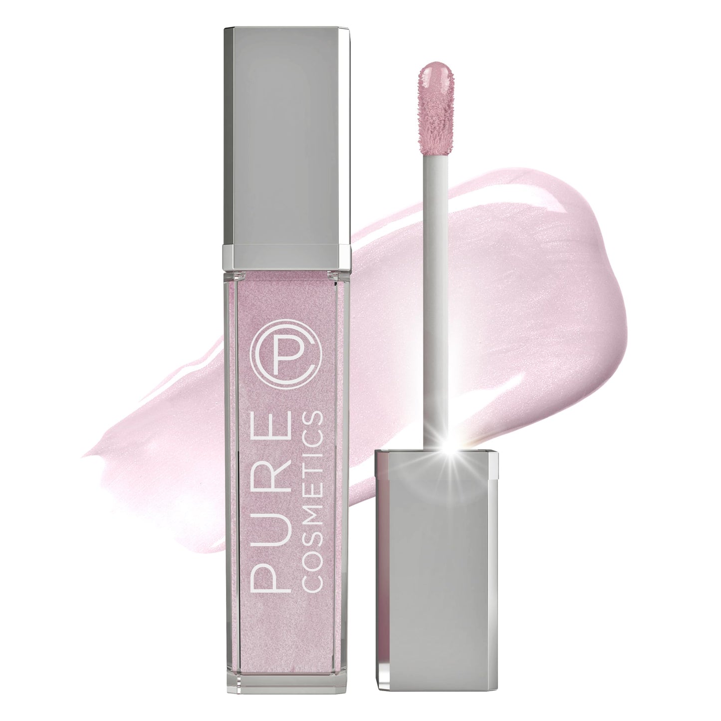 Pure Cosmetics Pure Illumination Lip Gloss - LED-lit Applicator w/Side Mirror - Non-Sticky, Moisturizing & Hydrating Lip Glosses - Soothes & Heals Dried Chapped Lips (Shimmer)