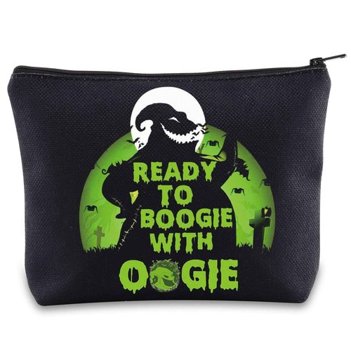 Funny Ghost Cosmetic Makeup Bag Ghost Fans Inspired Gifts Ready To Ghost With Oogie Zipper Pouch Bag (READY Ghost)