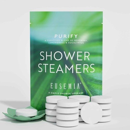 Eucalyptus Shower Steamers for Stress Relief-Aromatherapy Shower Bombs with Mint Natural Essential Oils for Women & Men (18 PCS Eucalyptus wtih Tray)