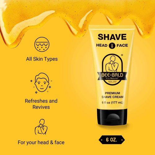 Bee Bald 4-Pack with SMOOTH PLUS Daily Moisturizer with SPF 30, SHAVE Premium Shave Cream, HEAL Post-Shave Healing Balm, and CLEAN Hydrating Facial Cleanser