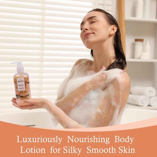 Luxury Spa Gifts for Women – 8 Pc Vanilla Scented Bath and Body Set with Bubble Bath, Lotion & More – Luxury Self Care Kit for Wife, Mom, Girlfriend, Birthday Gifts for Women by Draizee