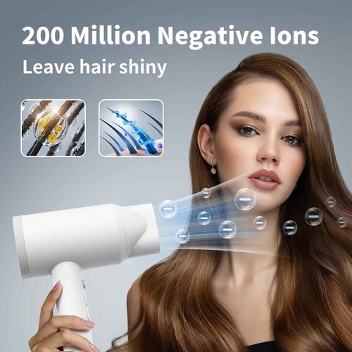 ANNE BETTY Hair Dryer with Diffuser for Curly Hair, 1800W Ionic Blow Dryer for Women & Men, Fast-Drying, Lightweight, Low Noise, Hair Care Styling Tool for Home, Travel