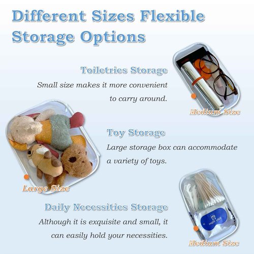 Gberlczz Clear Hard Zipper Case for Storage, Durable Clear Zipper Pouches, Hard Plastic Zippered Pencil Pouch for Snacks Toy Travel Organizer