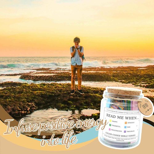 Bible Verse Jar, Christian Gifts for Women, Inspirational Scriptures for Women, Daughters, Bible Accessories, Decorative Glass Inspirational Scripture Jar, Birthday Gifts (Inspirational Scriptures)