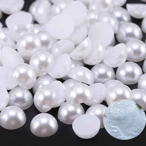 10000PCS 1.5mm Nail Art Flatback Half Round Tiny Pearls White Flatback Pearls for Nails Face Body Make Up Crafts Small Half Pearl Rhinestones for Home DIY Nails Shoes Salon Use