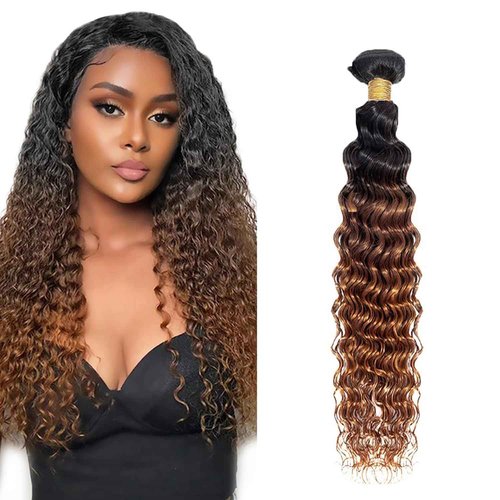 1B430 Bundles Human Hair #4 Brown Deep Wave Bundles 30 Inch Unprocessed Virgin Light Brown Bundle Hair Extensions