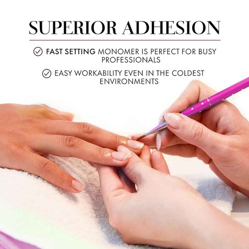 Liquid Monomer, Fast Setting Acrylic Monomer for Salon-Quality Nail Shaping and Acrylic Nail Powder Application, MMA-Free Nail Monomer with Superior Adhesion Formula, 16 oz - Joya Mia