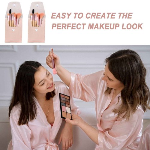 20 Sets Travel Makeup Brush Set Bulk Brushes Bag Mini Face Make up Brushes Brushes Bag for Makeup Party Favors Wedding Bridal Shower Favors Bridesmaid Gift Bachelorette Party Gift (Ivory Beige)
