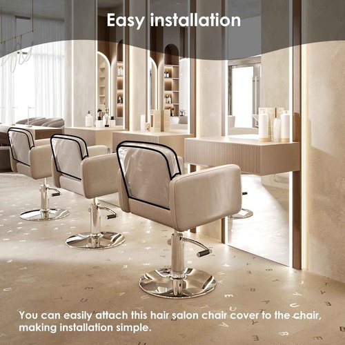 LYIYEYAN 3Pcs Salon Chair Cover, PVC Clear Chair Back Covers, Waterproof Salon Chair Covers Protectors, Soft Salon Chair Back Cover, Fits Most Standard Salon Chairs Office Chairs, 20"x 15.7"x 4.7"