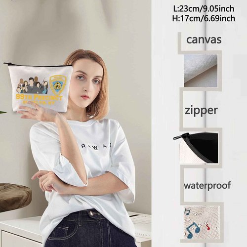 LEVLO Brooklyn 99 TV Show Cosmetic Makeup Bag - 99TH Precinct NY Fans Gift - Zipper Pouch Merchandise
