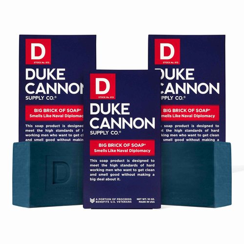 Duke Cannon Supply Co. Big Brick of Soap for Men – Naval Diplomacy, Refreshing Ocean Scent, Extra Large 10 oz Bars, 3-Pack