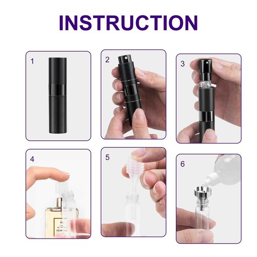 MDDRUIQI 8ML Perfume Travel Refillable Portable Perfume Atomizer Bottle - Stocking Stuffers for Adults Men Women,White Elephant Gifts for Adults,Travel Essentials,Christmas Gifts(Balck,2Pack)