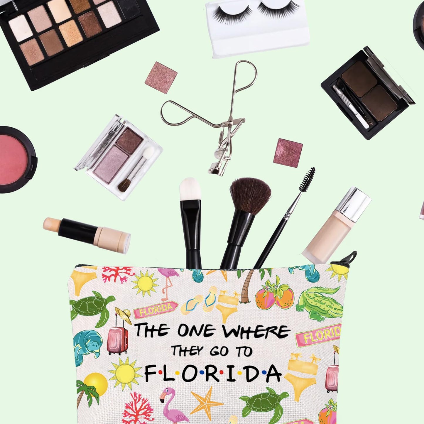 FOTAP Florida Trip Makeup Bag The Sunshine State Gift Beach Lover Gift Florida Souvenir Gift Florida Travel Bag Florida Housewarming Gift Vocation Gifts (Florida)