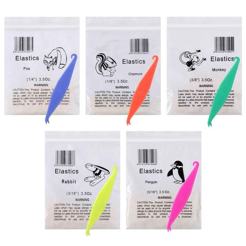 simarro 500Pcs Orthodontic Elastic Rubber Bands, Teeth Rubber Band with 5 Pieces Placers for Braces Dental Tools for Fix Tooth Gap, Braces, Crooked Teeth