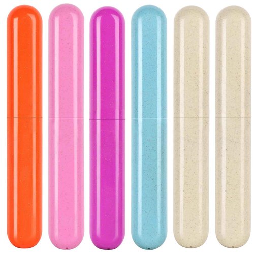 Eaezerav 6 Pack Toothbrush Travel Case, Travel Toothbrush Holder, Sanitary Toothbrush Storage, Eco-friendly Toothbrush Protector Covering for Traveling, Business, Camping, Home, School