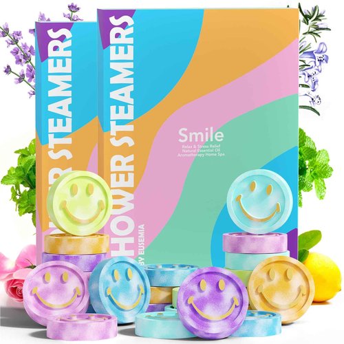 Shower Bombs Steamers Gifts for Women-EUSEMIA 12 Pcs Scented Aromatherapy Shower Bath Bombs Steamer with Essential Oils for Body Restore and Stress Relief (24 Pack Mix)