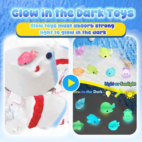 Shark Bath Bombs for Kids, 8 Surprise Bath Bombs with Sea Aninmals Inside & 4 Suction Cup Toys Outside, Natural Handmade Bubble Bath Ball Gift for Boys Girls Birthday Christmas