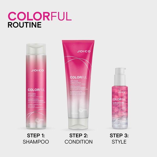 Joico Colorful Anti-Fade Shampoo and Conditioner | For Color-Treated Hair | Preserve Hair Color & Vibrancy Long-Term | Boost Shine & Reduce Breakage | Sulfate Free | With Camellia Oil & Pomegranate