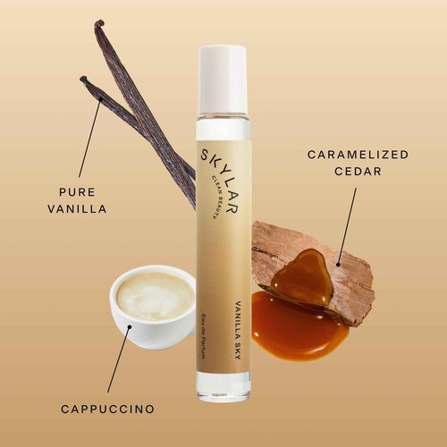 Skylar Vanilla Sky Eau de Parfum -Hypoallergenic & Clean Perfume for Women & Men, Vegan & Safe for Sensitive Skin-Notes of Cappuccino, Vanilla & Caramelized Cedar - 10mL /0.33 Fl oz