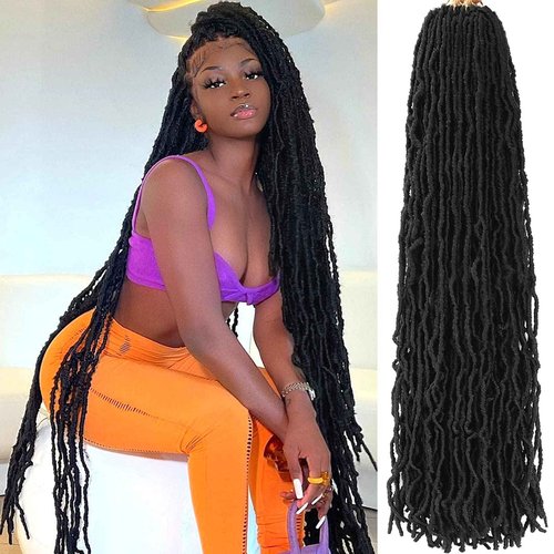 Soft Locs Faux Locs Crochet Hair 36 Inch 7 Packs Long Crochet Locs For Natural Butterfly Locs Crochet Hair Black Goddess Locs Pre looped Synthetic Hair Extensions (36 Inch (Pack of 7), 1B#)