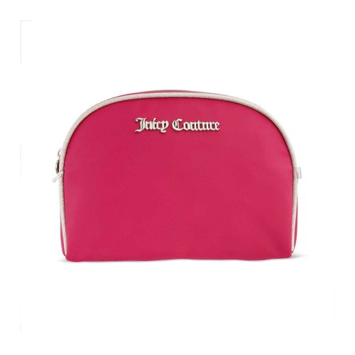 Juicy Couture White Pink Makeup Bag Cosmetics Organizer Travel Essentials Clutch Coin Purse Textured Three Piece Set