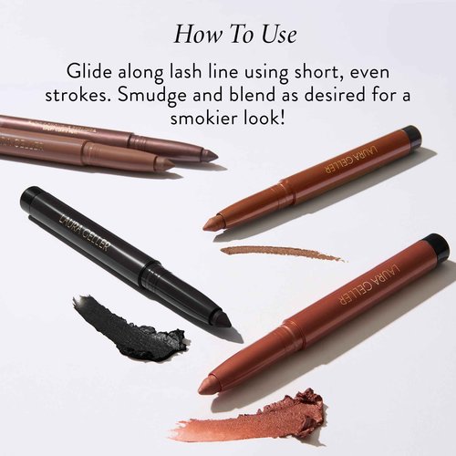 LAURA GELLER NEW YORK Kajal Longwear Kohl Eyeliner Pencil Duo, Midnight Blue + Deep Black