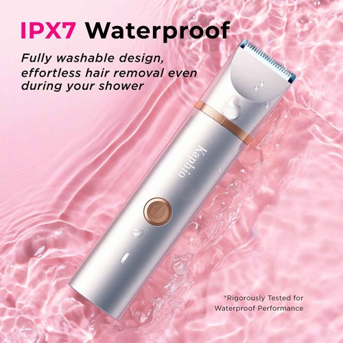KAPHIO Bikini Trimmer for Women Pubic Hair: 2 in 1 Electric Razors for Women - Rechargeable Electric Shaver - IPX7 Waterproof Lady Shaver for Travel & Shower Use in Summer