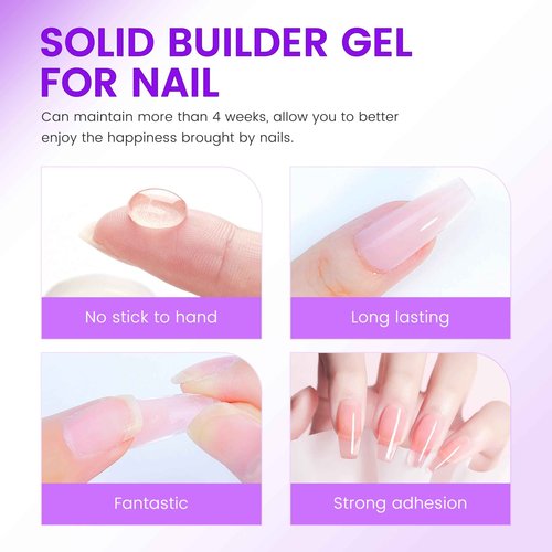 AIJIMEI Solid Builder Hard Gel for Nails Extension Nail Thickening Solution Solid Nail Builder Gel No Stick Hand 3D Sculpture Carving for Nail Art Design(Nude, 150ml/5Fl.oz)