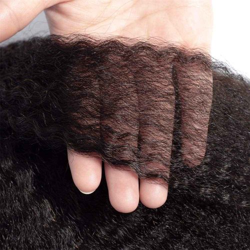 InsQueen 16 Inch Kinky Straight Human Hair Bundles 100% Unprocessed Brazilian Remy Soft Yaki 1 Bundle Human Hair, Remy Human Hair Extensions