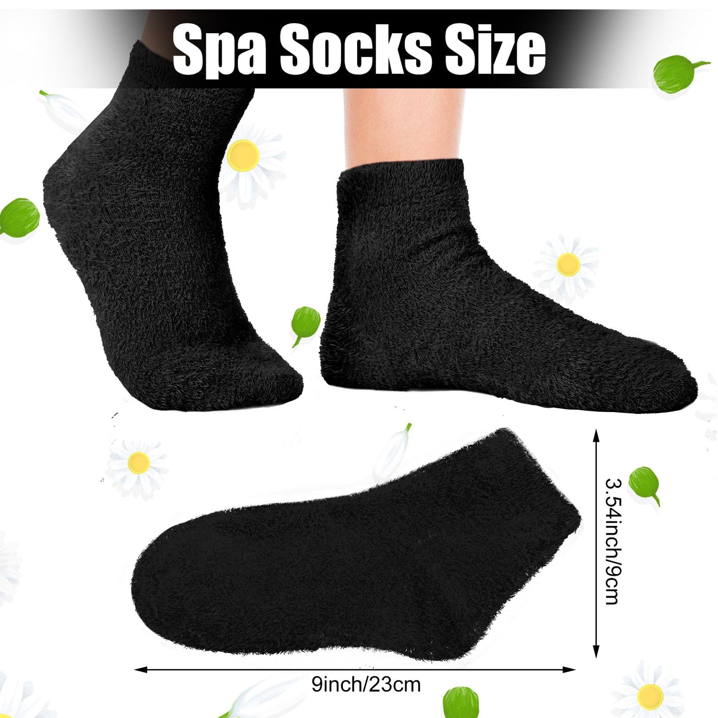 3 Pairs Aloe Socks Moisturizing Spa Socks Infused Socks Gel Sleeping Fuzzy Socks Dry Feet Socks Non Slip Lotion Socks for Women Men Repairing Softening Dry Cracked Feet (Black)