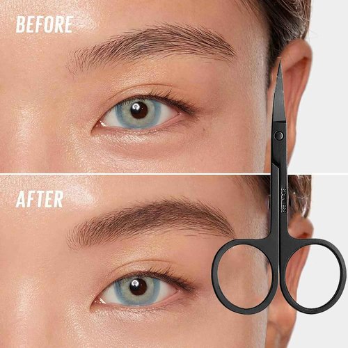Craft Scissors Stainless Steel Unisex Eyebrow Kit Eyebrow Scissors, Slant Tweezers And Eyebrow Brush for Eyebrow Eyelash Extensions 5 Pcs with Case