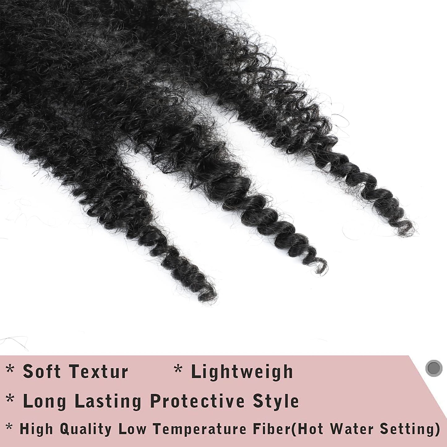 3 Packs Springy Afro Twist Hair 10 inch 1B Pre-Separated Marley Twist Braiding Hair Soft Synthetic Crochet for Distressed Faux Locs Spring Twist Hair Extensions for Women (10 Inch (Pack of 3), 1B)