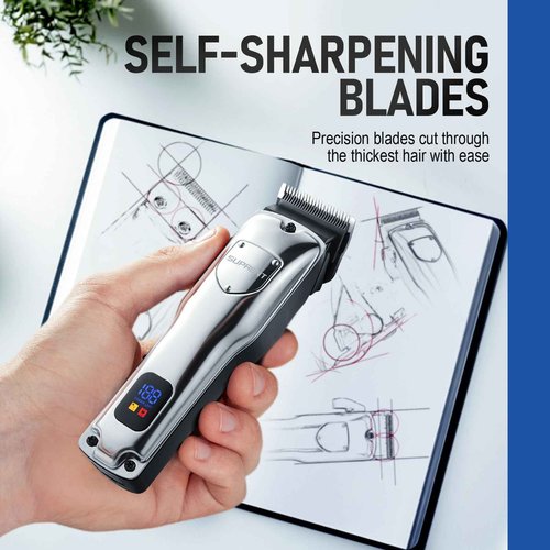 SUPRENT Cordless Hair Clippers for Men Professional Hair Cutting Trimmer with LED Display Trimmer for Barbers & Home Use