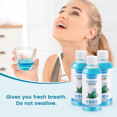 25 pcs Travel Size Mouthwash Bulk Mini Mouthwash, 80ml/2.7fl oz, Fresh Mint Portable Mouthwash Individual Mouthwash Bottles for Travel Toiletry Kits
