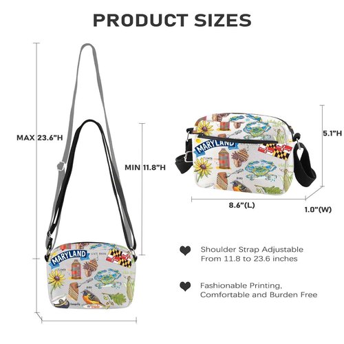 PWHAOO Maryland State Souvenirs Gift Maryland Makeup Bag Maryland Home Cosmetic Bag Maryland Tourism Gift Maryland Vacation Gift (Maryland BC)