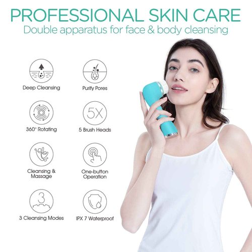 VOYOR Blackhead Remover Pore Vacuum - Facial Cleansing Brush Rechargeable Face Spin Brush for Deep Cleansing